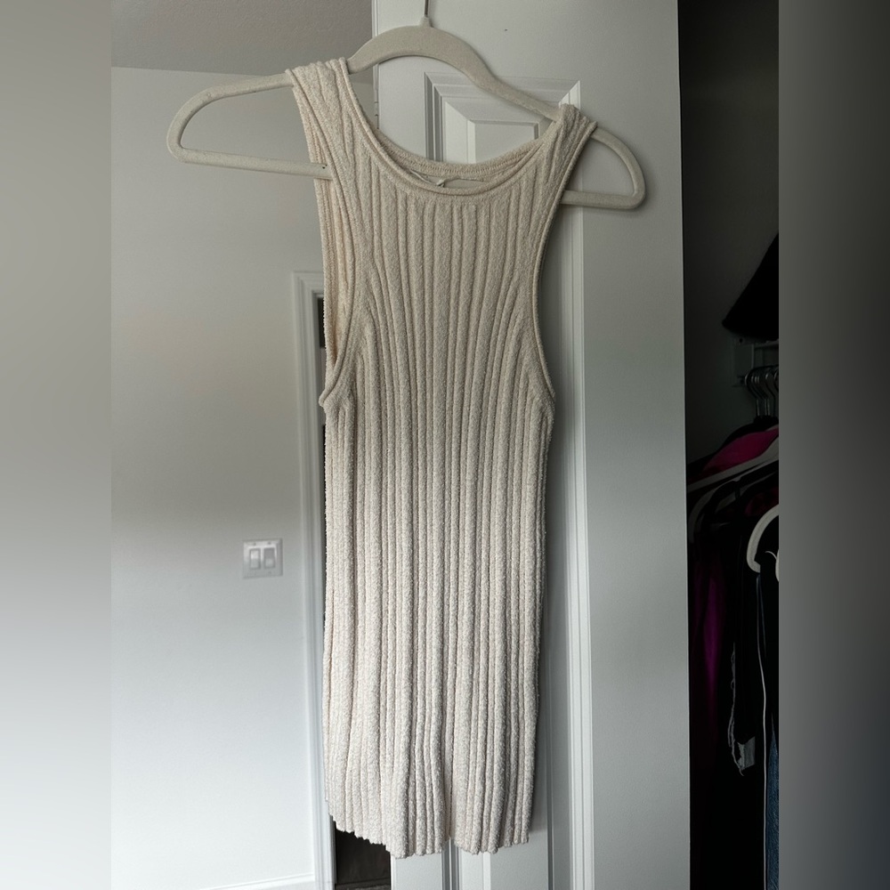 Anthropologie Cream Textured Knit Top